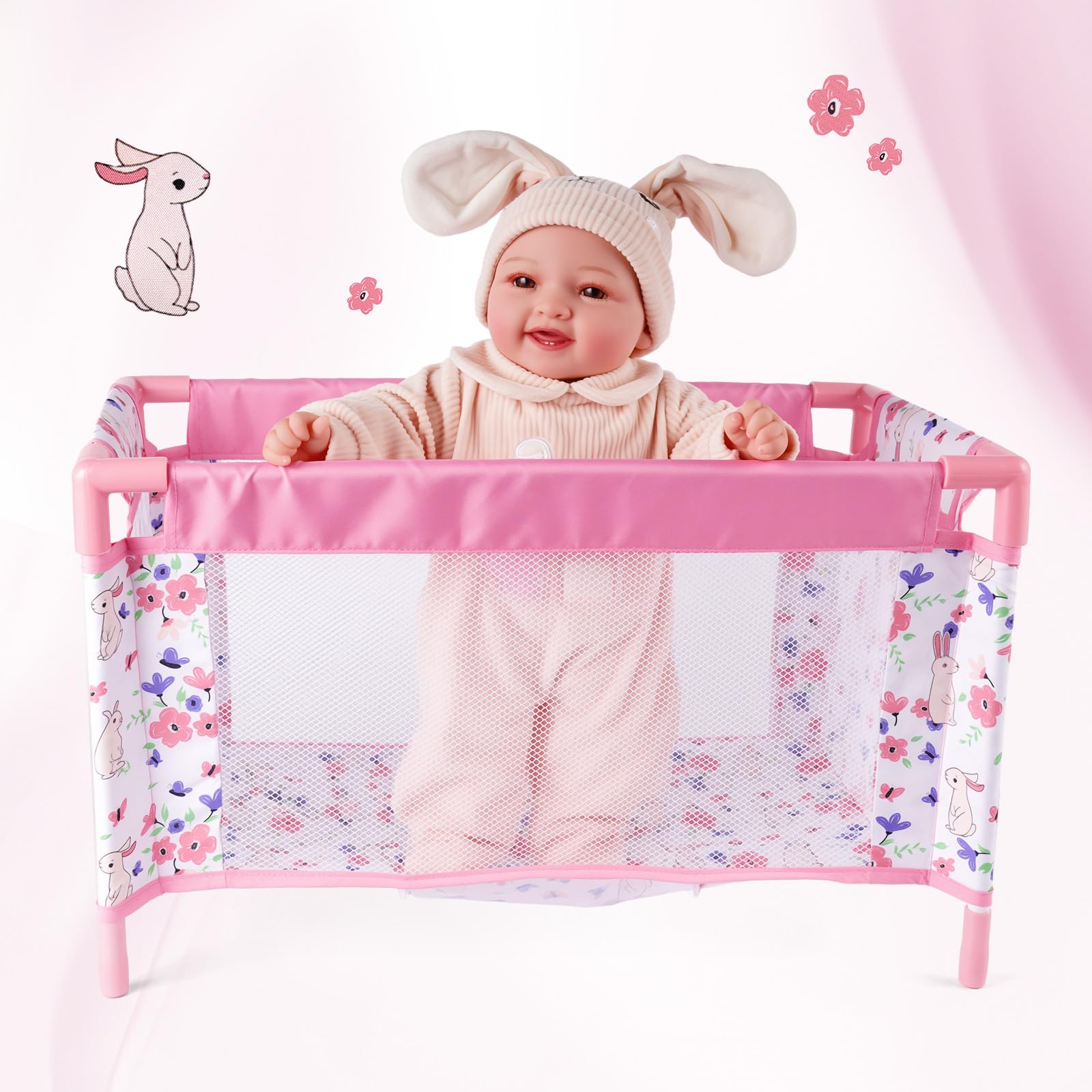 BABESIDE 20-inch doll bed size fits most reborn dolls.