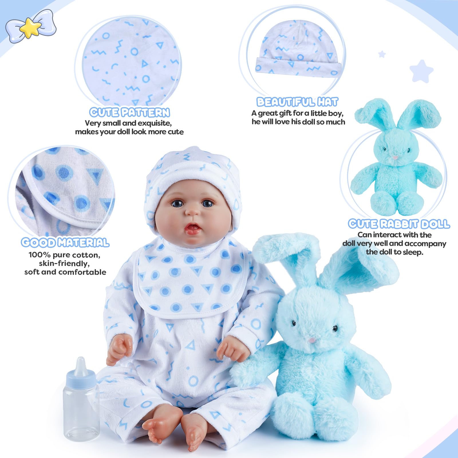 BABESIDE doll bib protects outfits during pretend feeding sessions.