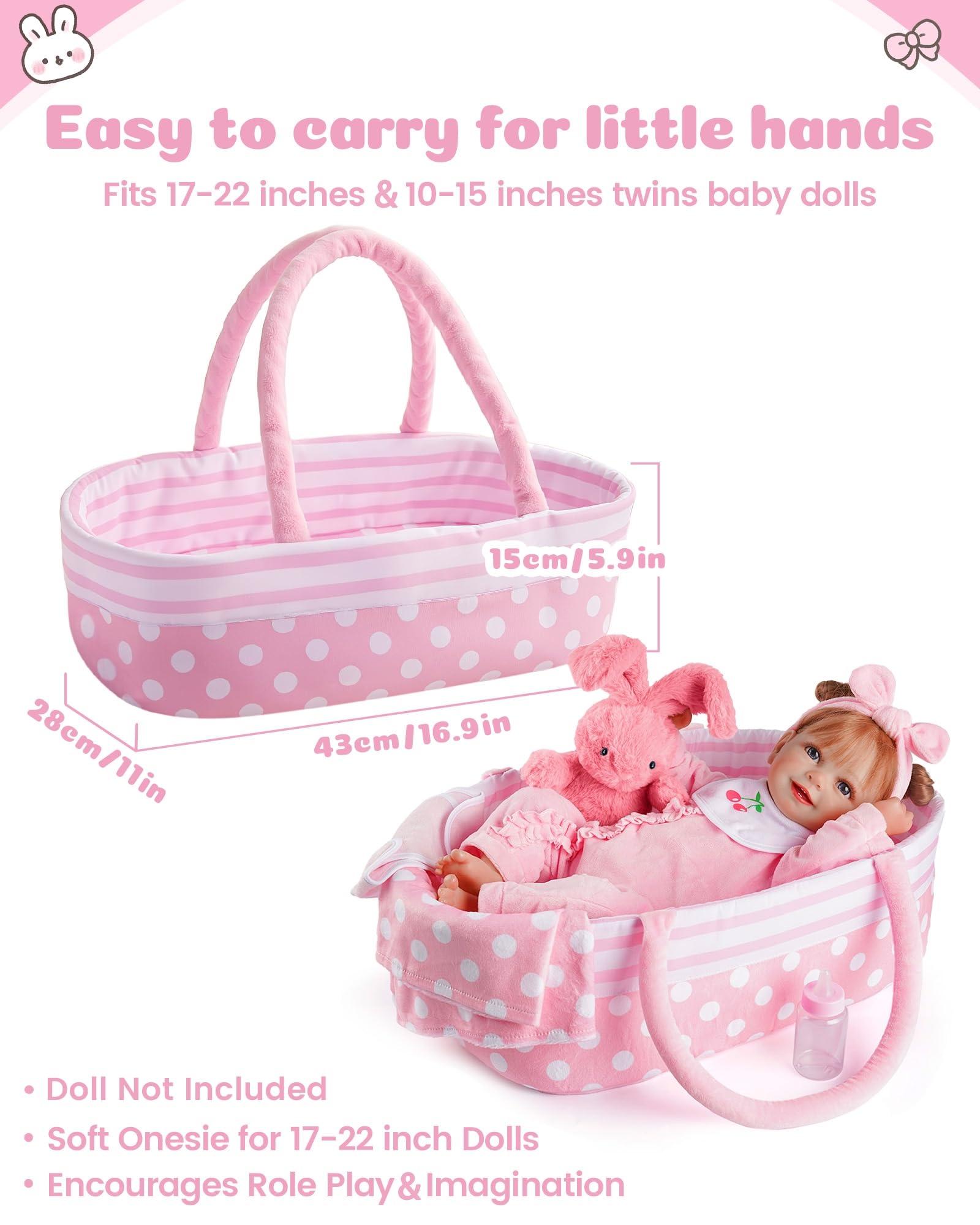 BABESIDE doll bib protects outfits during feeding pretend play.