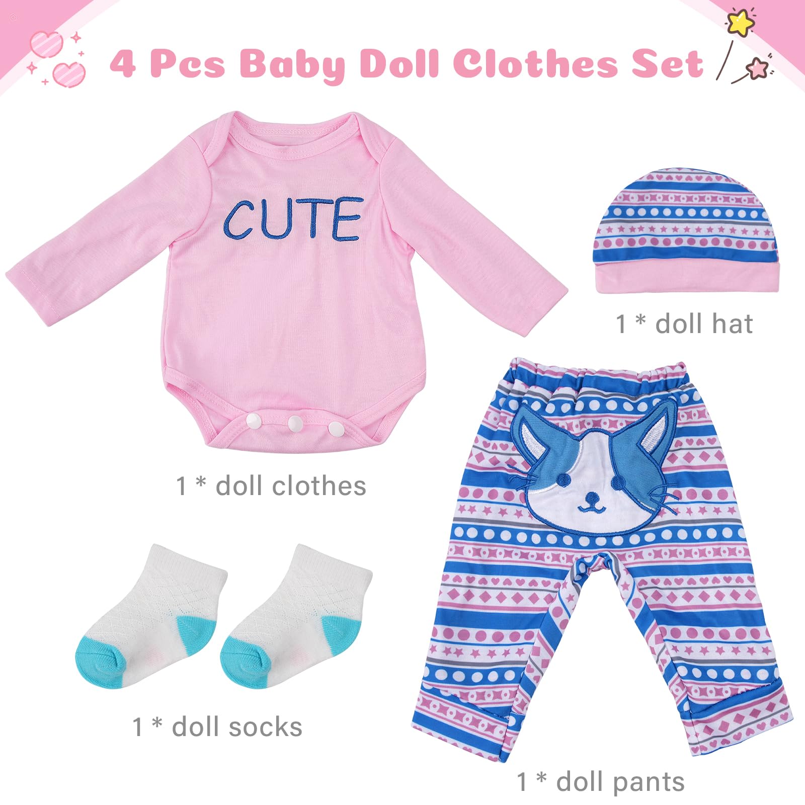 Machine-washable BABESIDE doll clothes maintain color and texture.