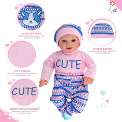 BABESIDE doll clothes with hat and socks for easy dress-up.