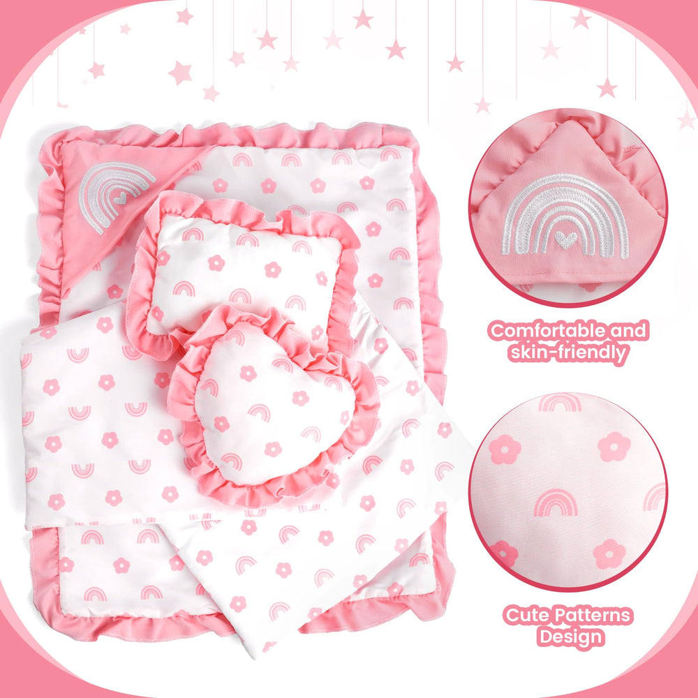 BABESIDE compact doll mattress fits 17-22 inch dolls, keeps bedding neat.
