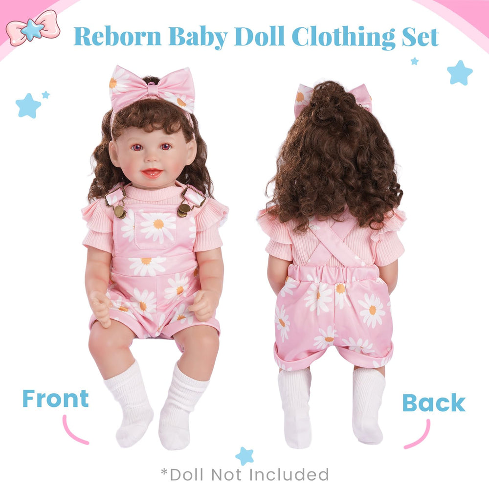 BABESIDE floral pattern overalls add charm to doll photography and play