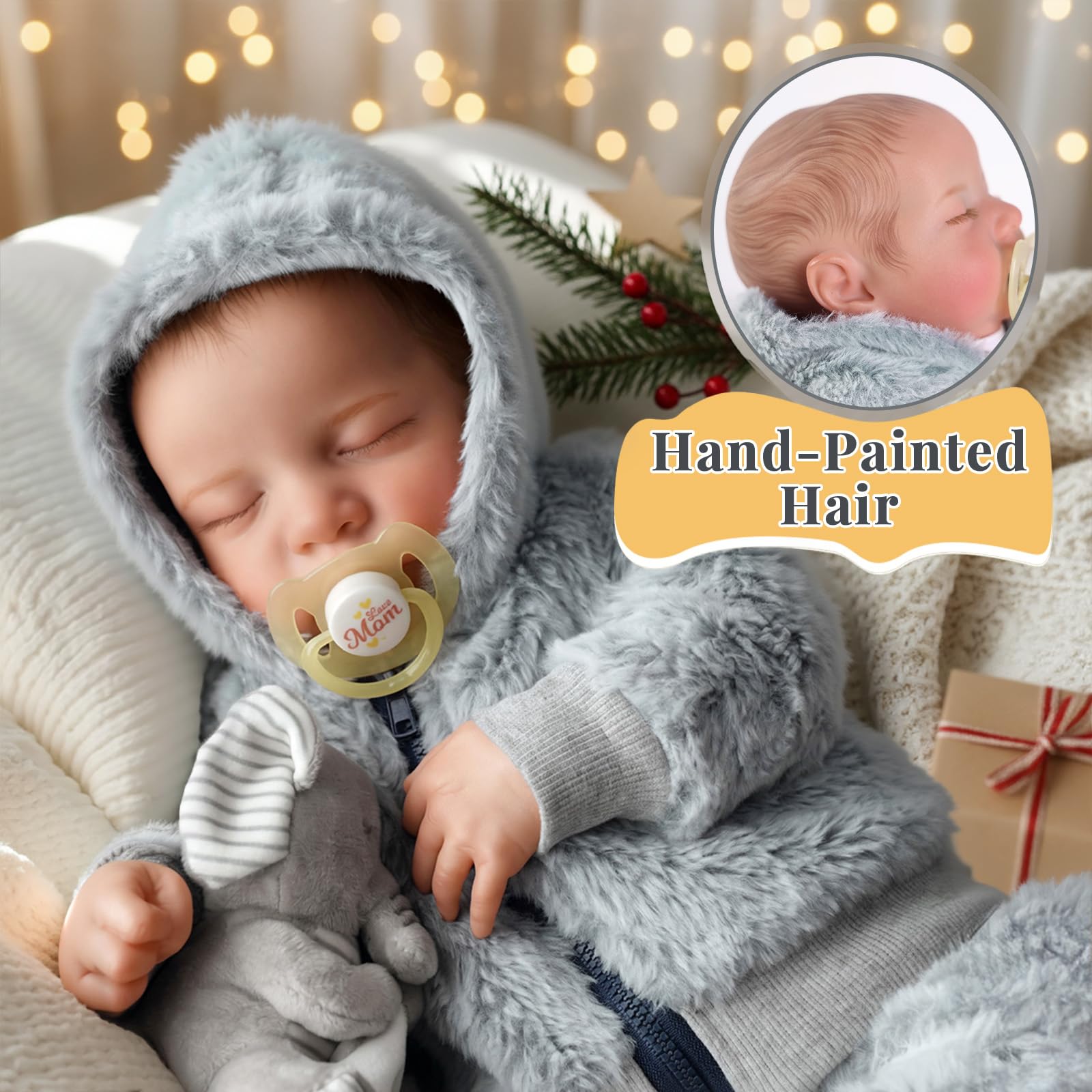 BABESIDE reborn doll close-up face details highlighting hand-painting and realism.