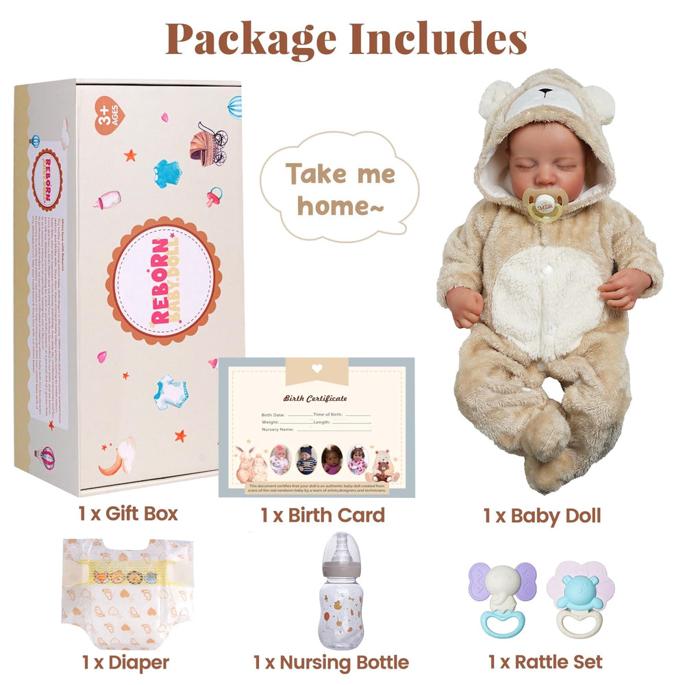 BABESIDE newborn-size 17-inch doll fits in arms like a real baby.