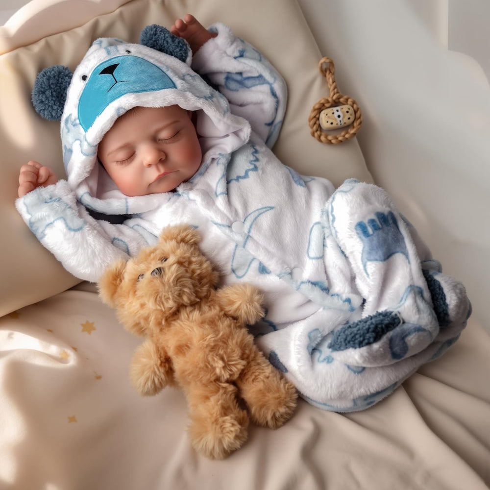 BABESIDE Reborn Baby Doll Boy 20-inch realistic face close-up detail.
