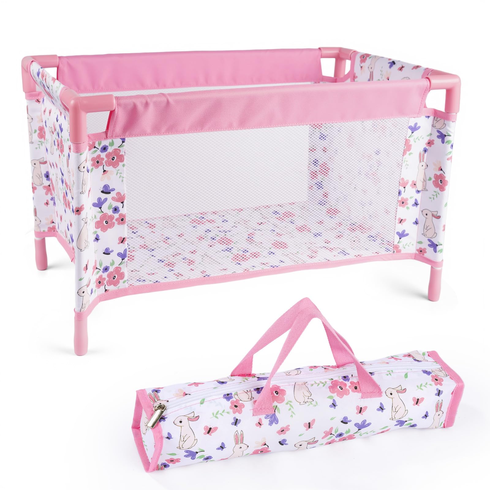 BABESIDE Reborn doll crib folded for easy storage and transport.
