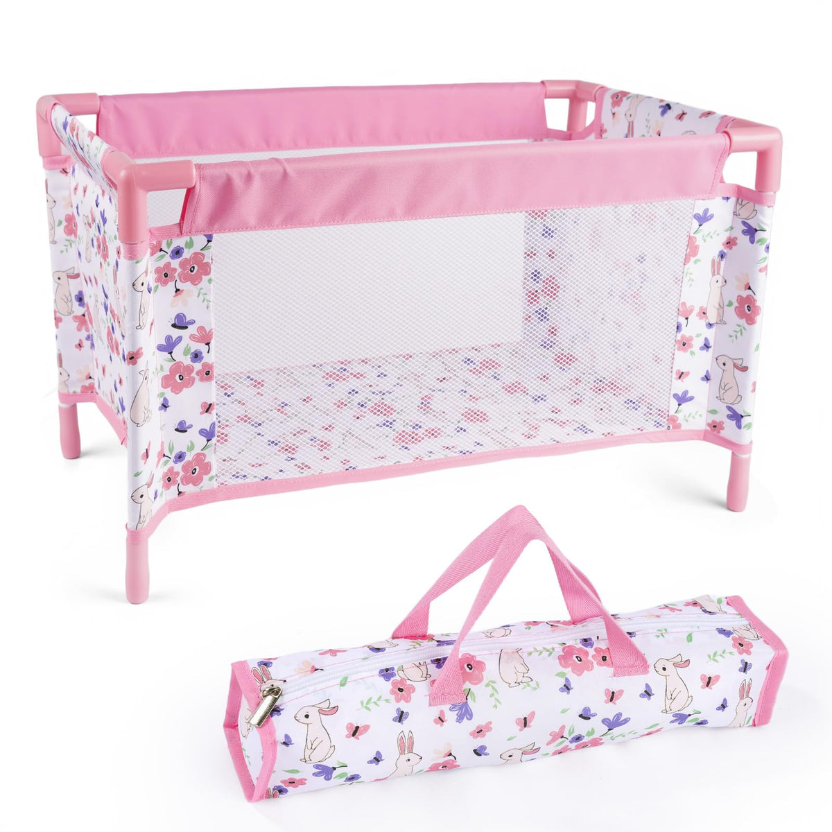 BABESIDE Reborn doll crib folded for easy storage and transport.