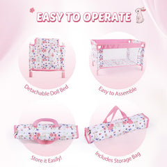 BABESIDE Reborn doll crib setup is quick and tool-free.
