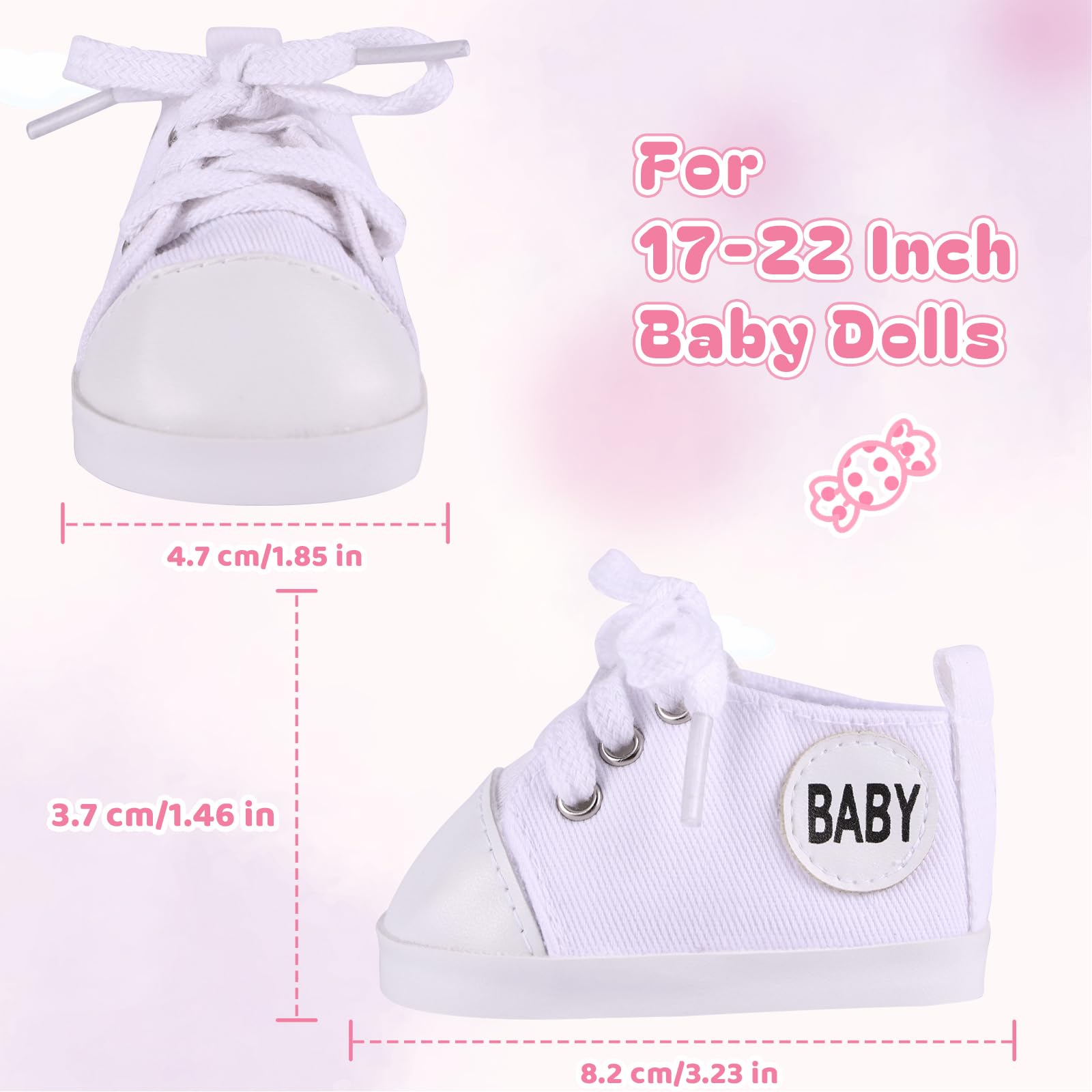 BABESIDE Reborn Doll Shoes close-up on canvas texture and stitching