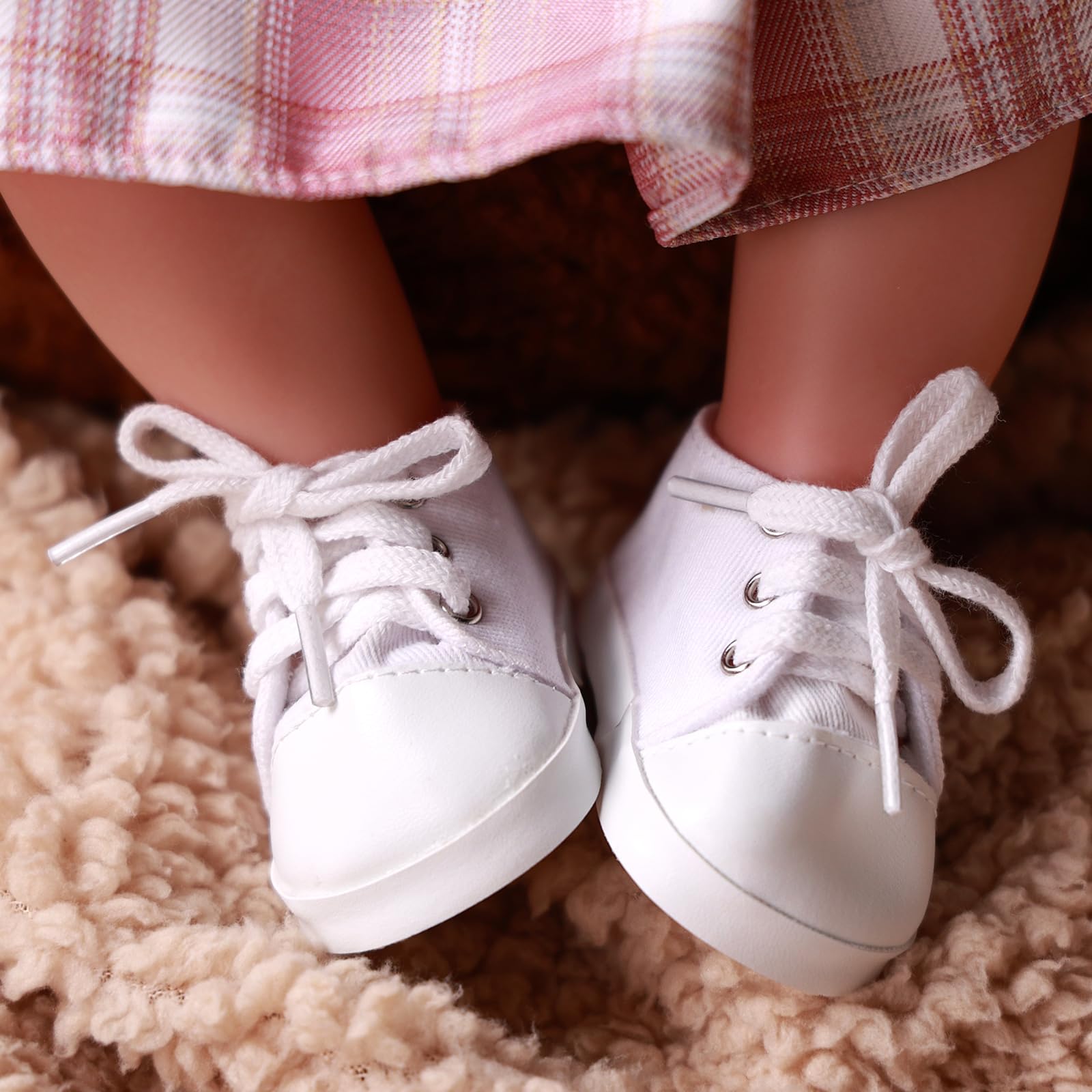BABESIDE Reborn Doll Shoes with lace design for secure fit