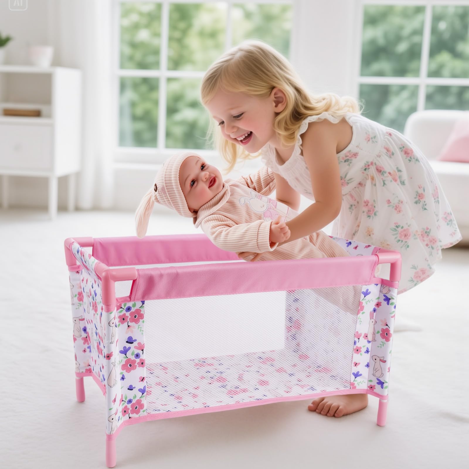BABESIDE Storage bag keeps doll accessories organized on the go.