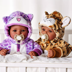 BABESIDE twin dolls with soft cloth bodies for easy handling.