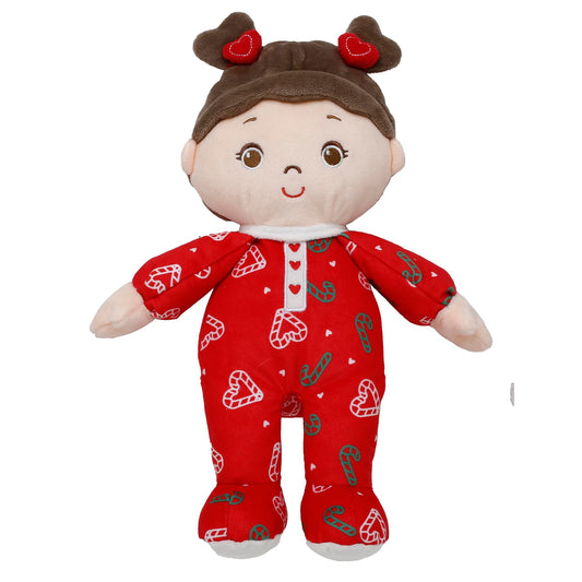 Baby Starters Ruby doll in printed heart pajamas for cozy playtime.