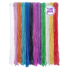 BACCZZY Mardi Gras beads necklace, 33 inches, 12-color set for festive looks