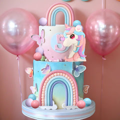 Versatile Bach and Boozy dessert table setup for unicorn parties