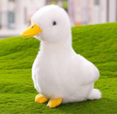 Backlood Toys 8-inch yellow duck plush close-up fabric detail shows durable acrylic fuzz