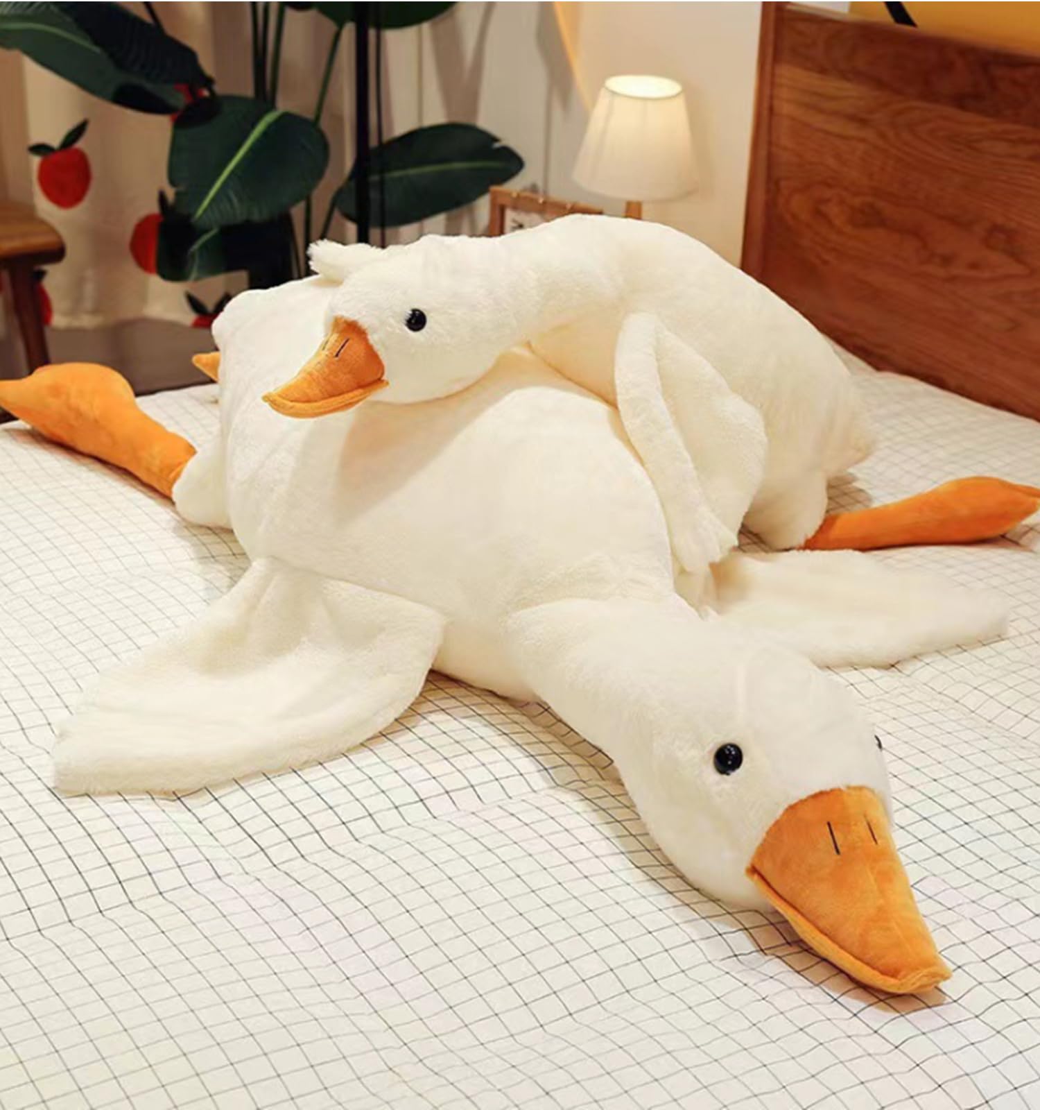 Bacmaze Goose Plush Doll close-up showing soft texture for cozy hugs.