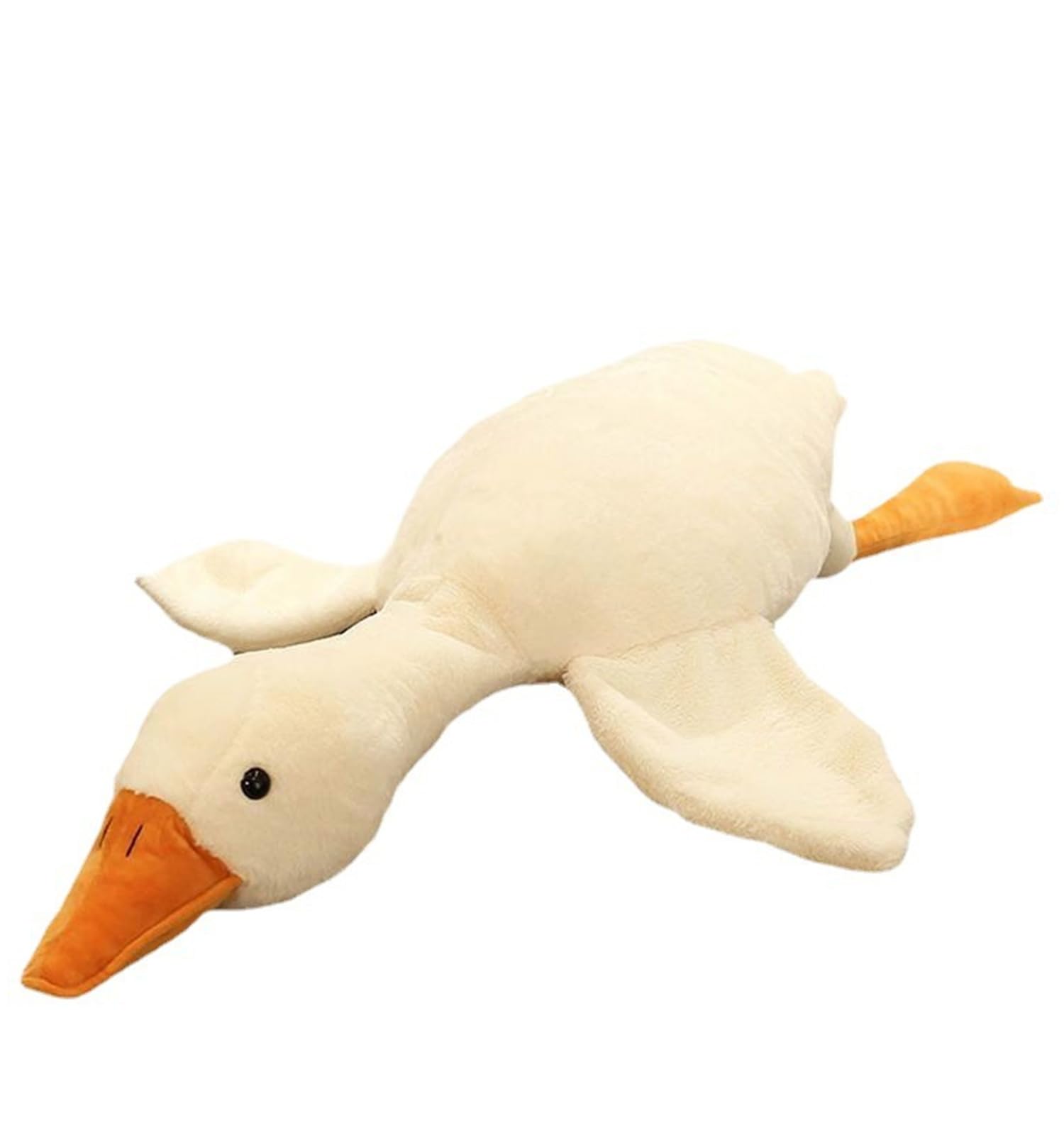 Bacmaze Goose Plush Doll on a sofa used as a playful decorative cushion.