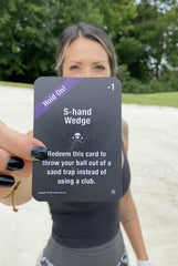 Bad Cards Fore Good Golfers deck spread during a golf trip with friends.