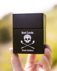 Bad Cards Fore Good Golfers on table during a golf outing with friends.