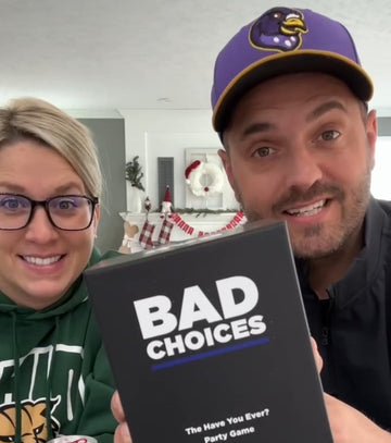 BAD CHOICES group play table scene captures energetic interaction during gameplay