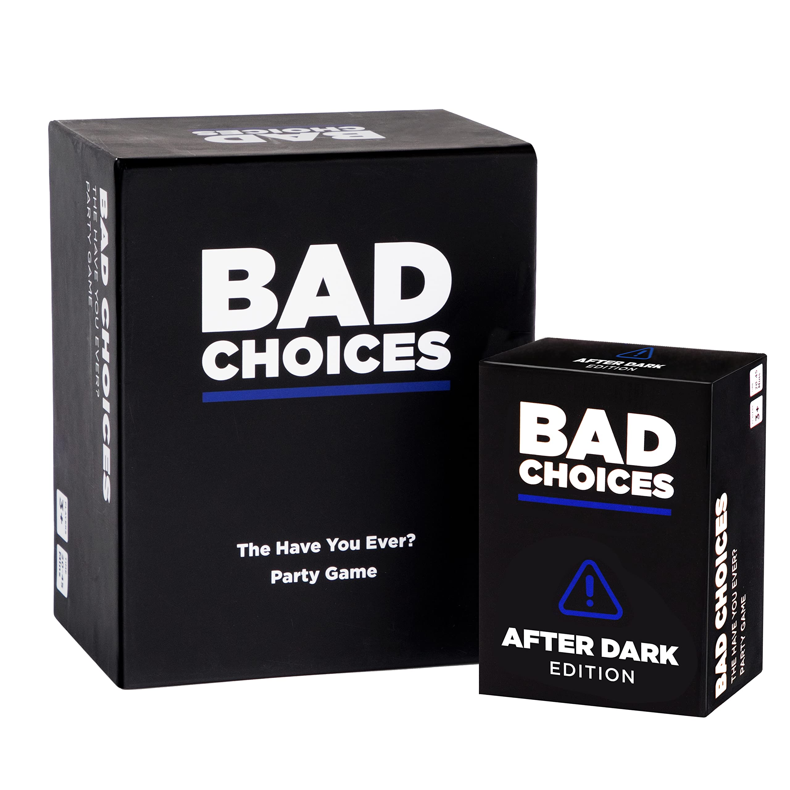 BAD CHOICES party game card pile highlights outrageous prompts for lively conversations