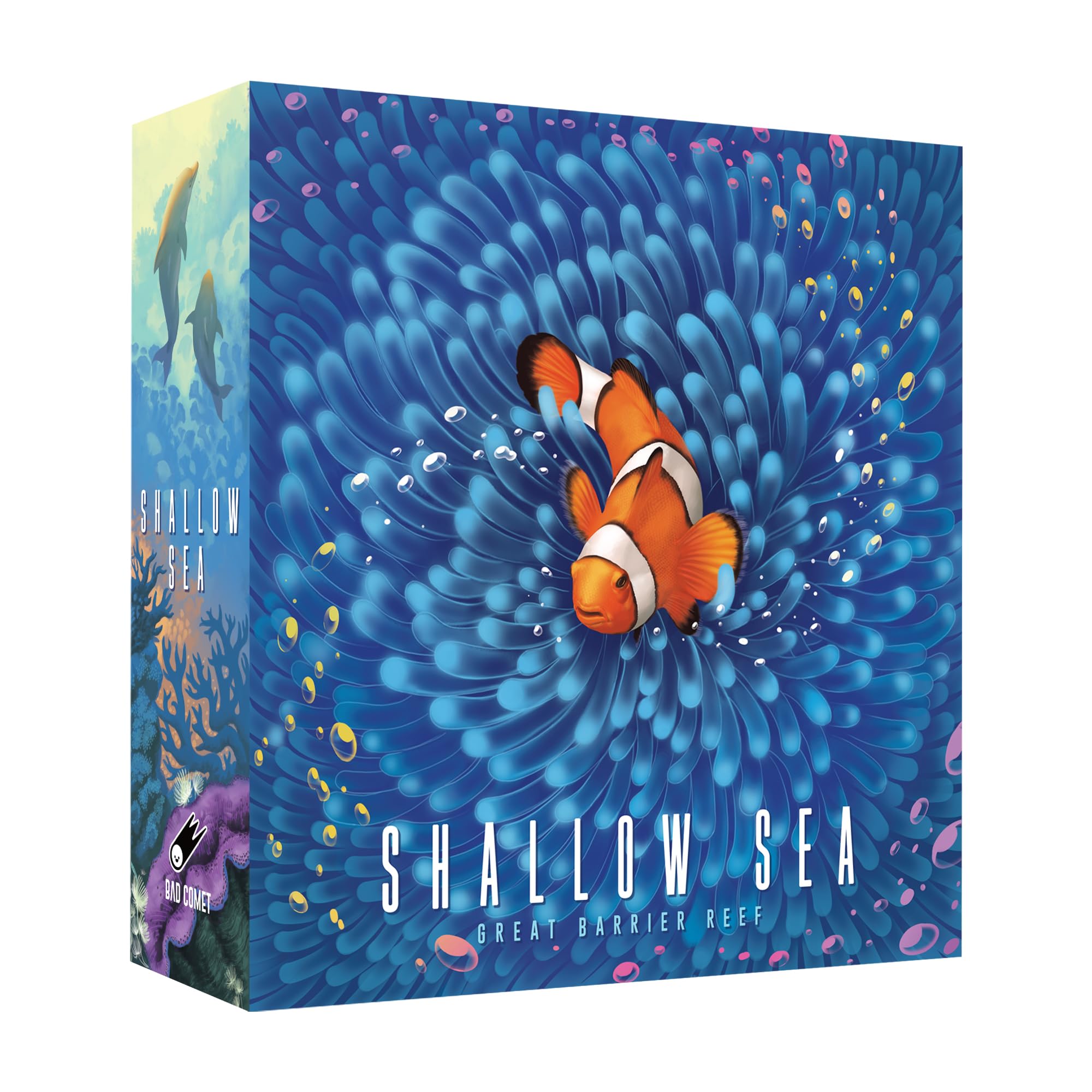 BAD COMET Shallow Sea cover art highlights vibrant ocean visuals for engaging family game nights.