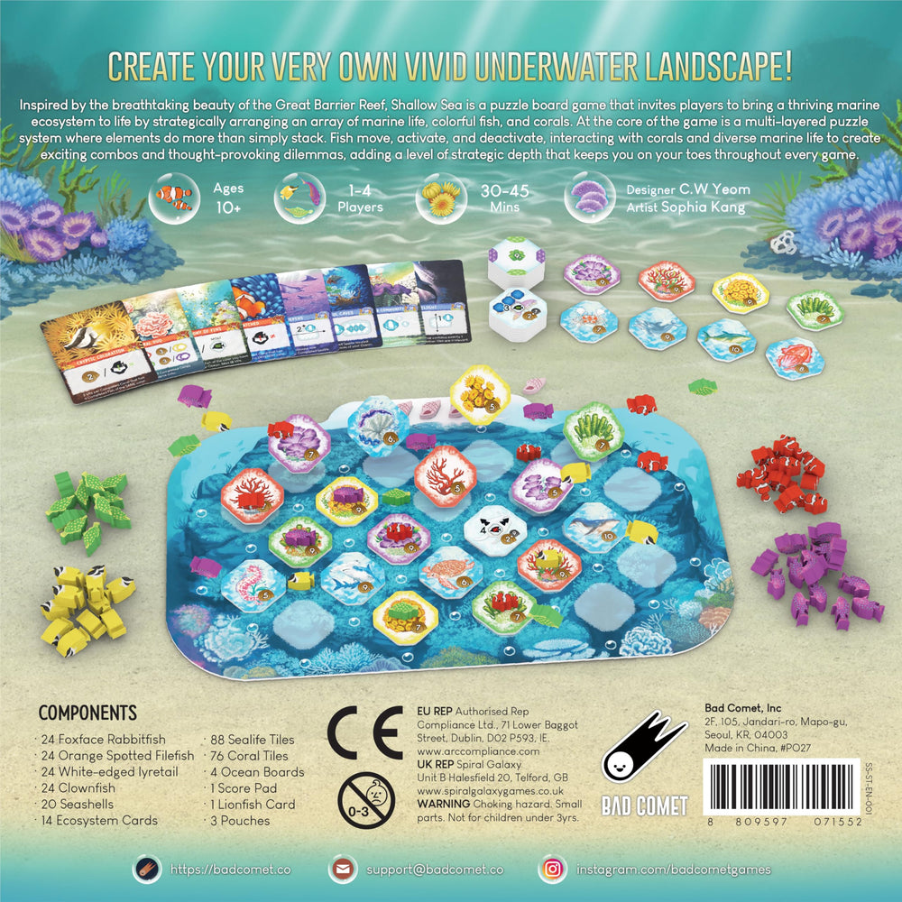 BAD COMET Shallow Sea players of 1–4 can enjoy 30–45 minute sessions.