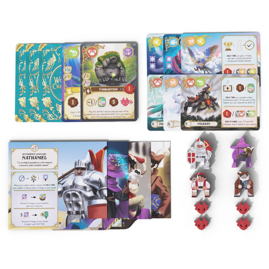 BAD COMET Wondrous Creatures components including eggs and habitat tiles for engaging gameplay.