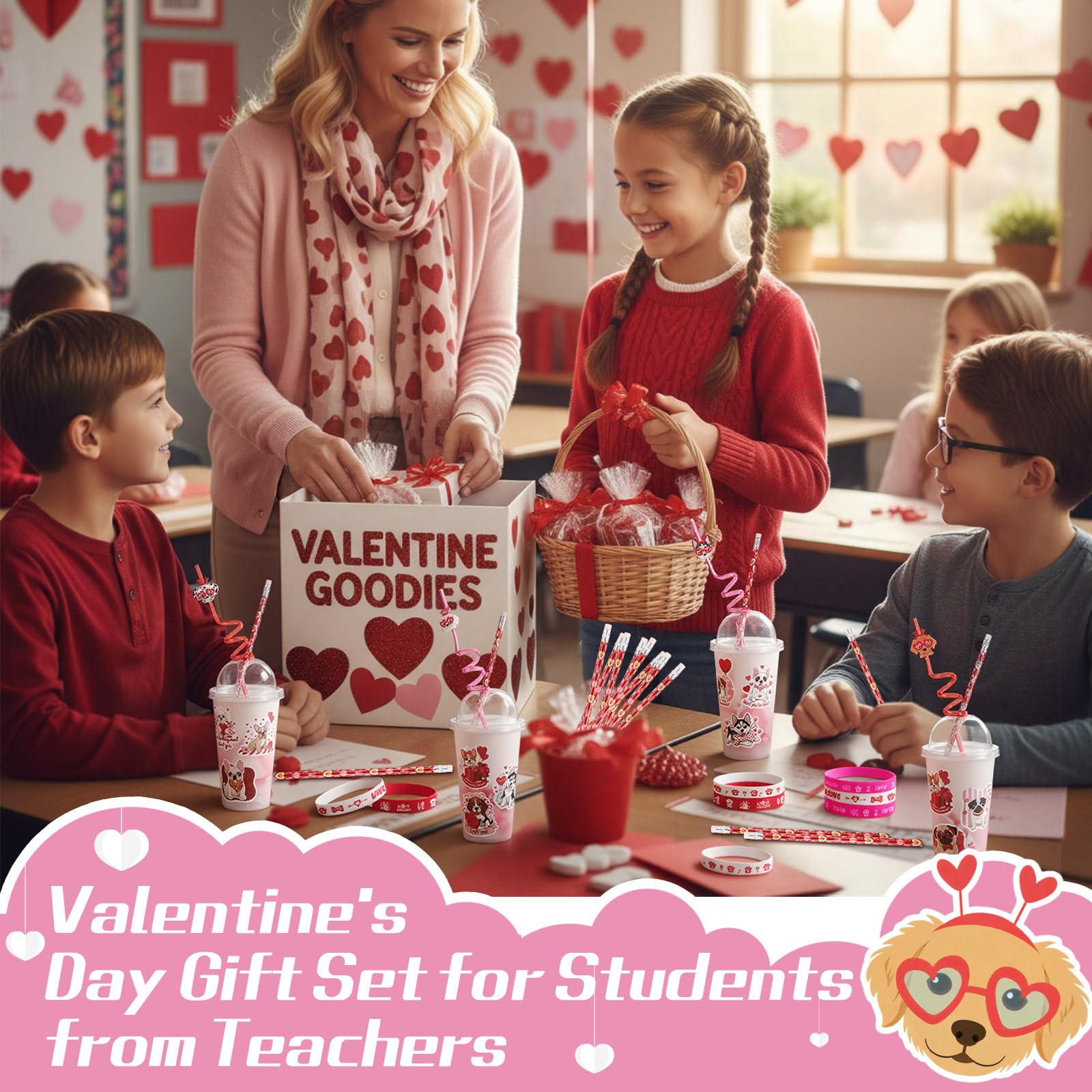 Baderke heart erasers close-up, cute and functional for desks and gift bags.