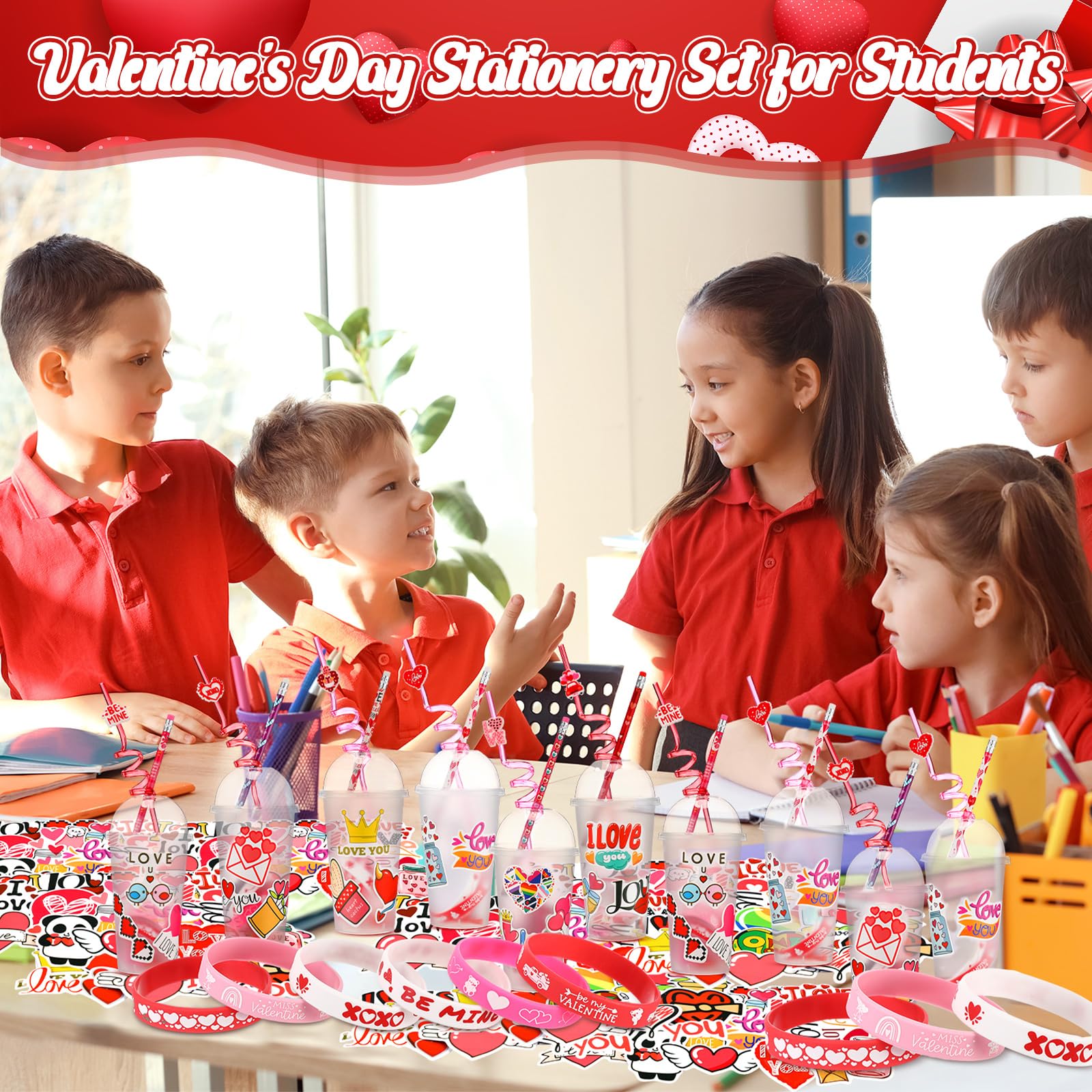 Baderke Valentine’s decorated straws for fun drinks and party tables.