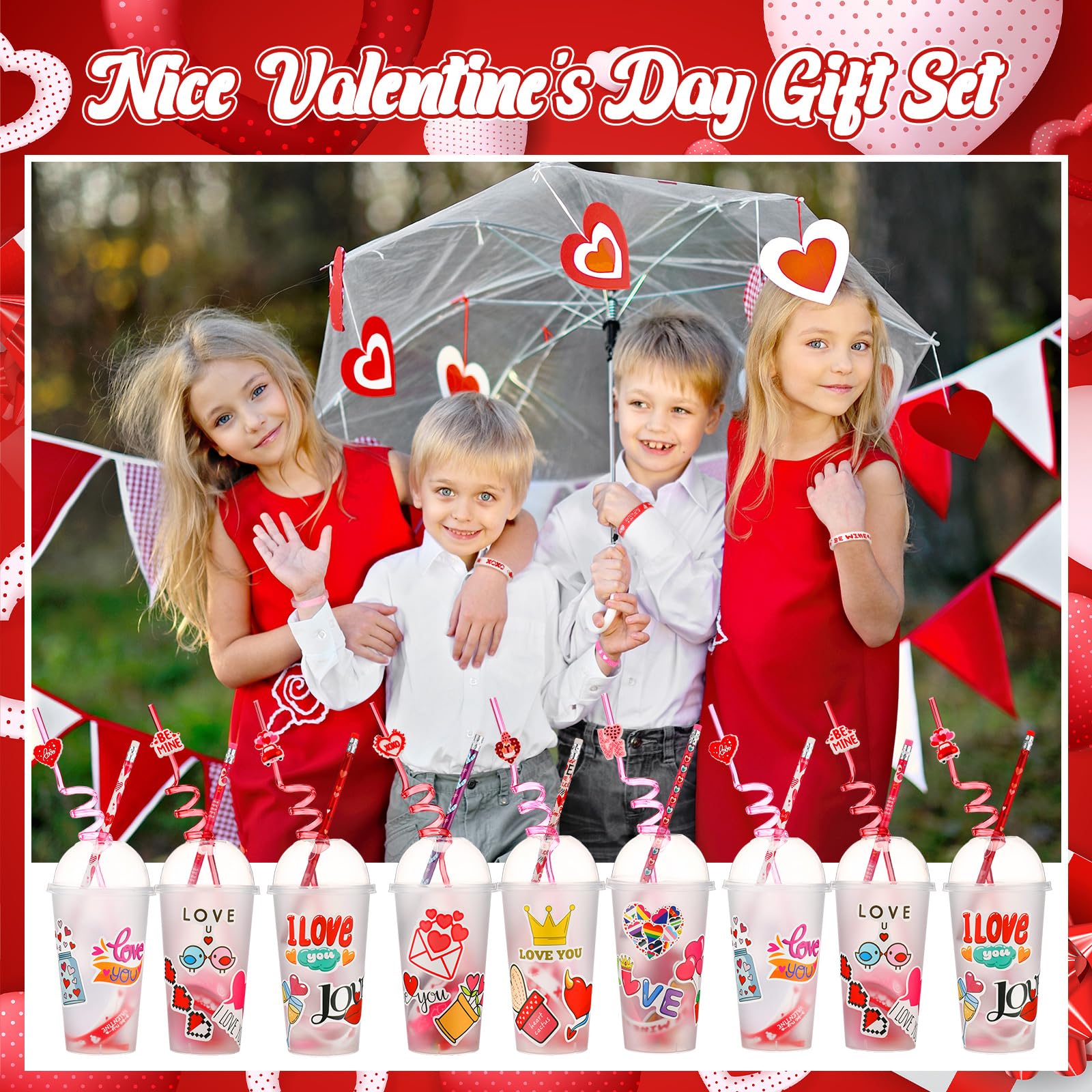 Baderke Valentine’s gift set parts illustrate a complete party-prize bundle.
