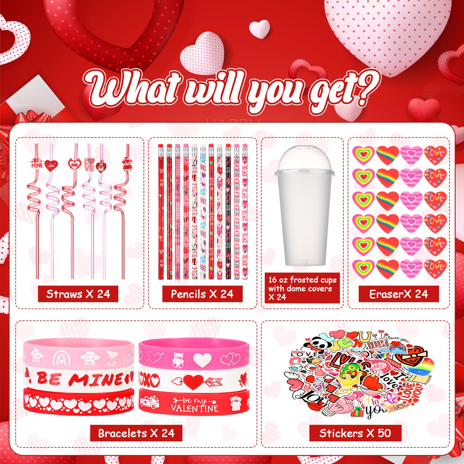 Baderke Valentine’s pencils for colorful writing and prizes.