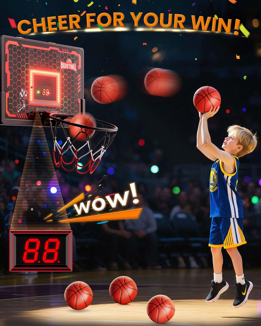 BADGOAL anti-impact backboard protects doors while minimizing noise during shots.