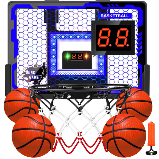 BADGOAL indoor basketball hoop pro blue over-door setup enables quick practice sessions