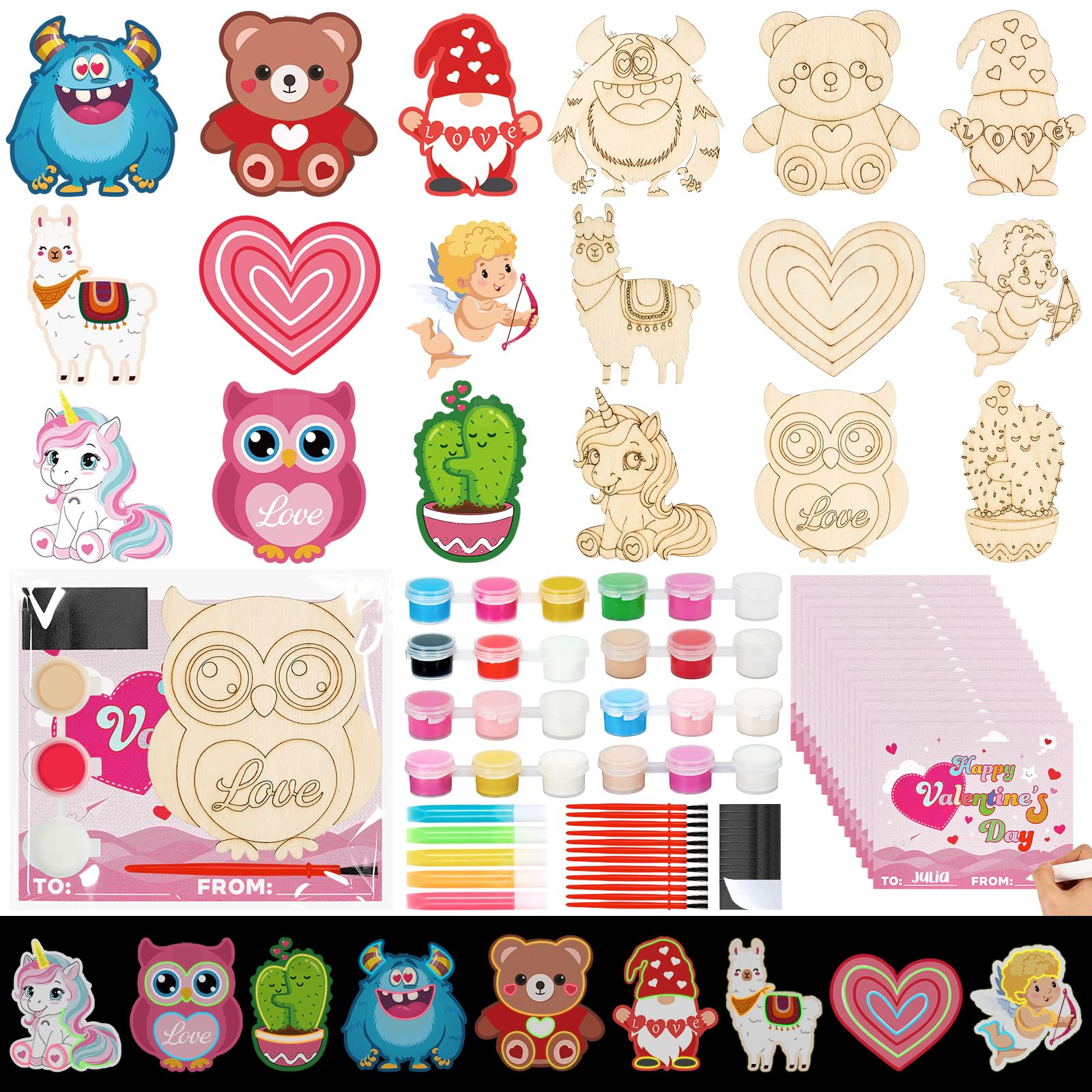Bafeil valentines wood crafts collection for kid-safe, hands-on art.