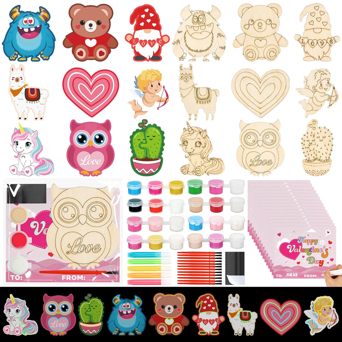 Bafeil valentines wood crafts collection for kid-safe, hands-on art.