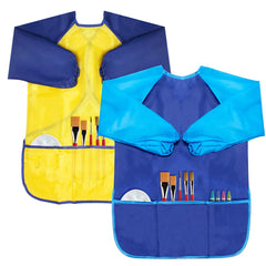 BAHABY Kids Art Smocks with long sleeves protect clothing during painting.
