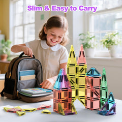 BAIJLE compact iron storage case keeps magnetic tiles organized for easy building.