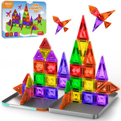 BAIJLE mini magnetic tiles with diamond pattern for on-the-go imaginative play.