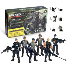 Baimiby realistic army men figures with interchangeable weapons for play and display.