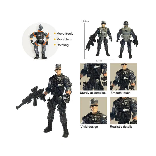 Baimiby SWAT team toy soldiers collection for pretend missions and role play.