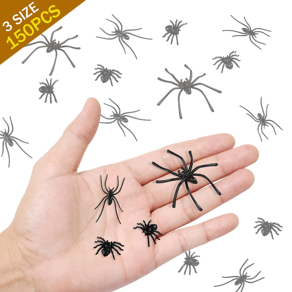 BAINFE 150Pcs large spiders close-up detail for bold decor