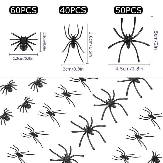 BAINFE 150Pcs medium spiders close-up detail for realism