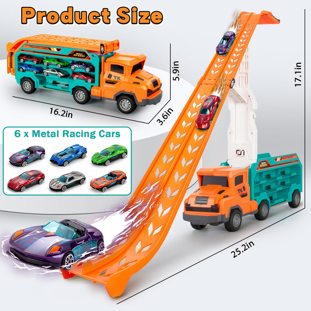 BainGesk Carrier Truck Toy open tray for easy car access.