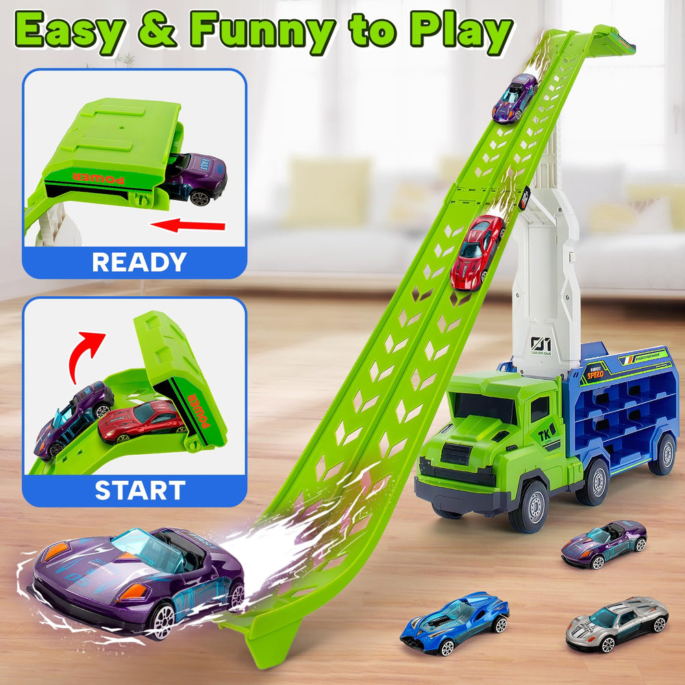 Baingesk foldable 2-layer track enables compact storage after play.