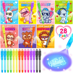 BainGesk invisible ink pens 28-pack reveal secret messages with black light