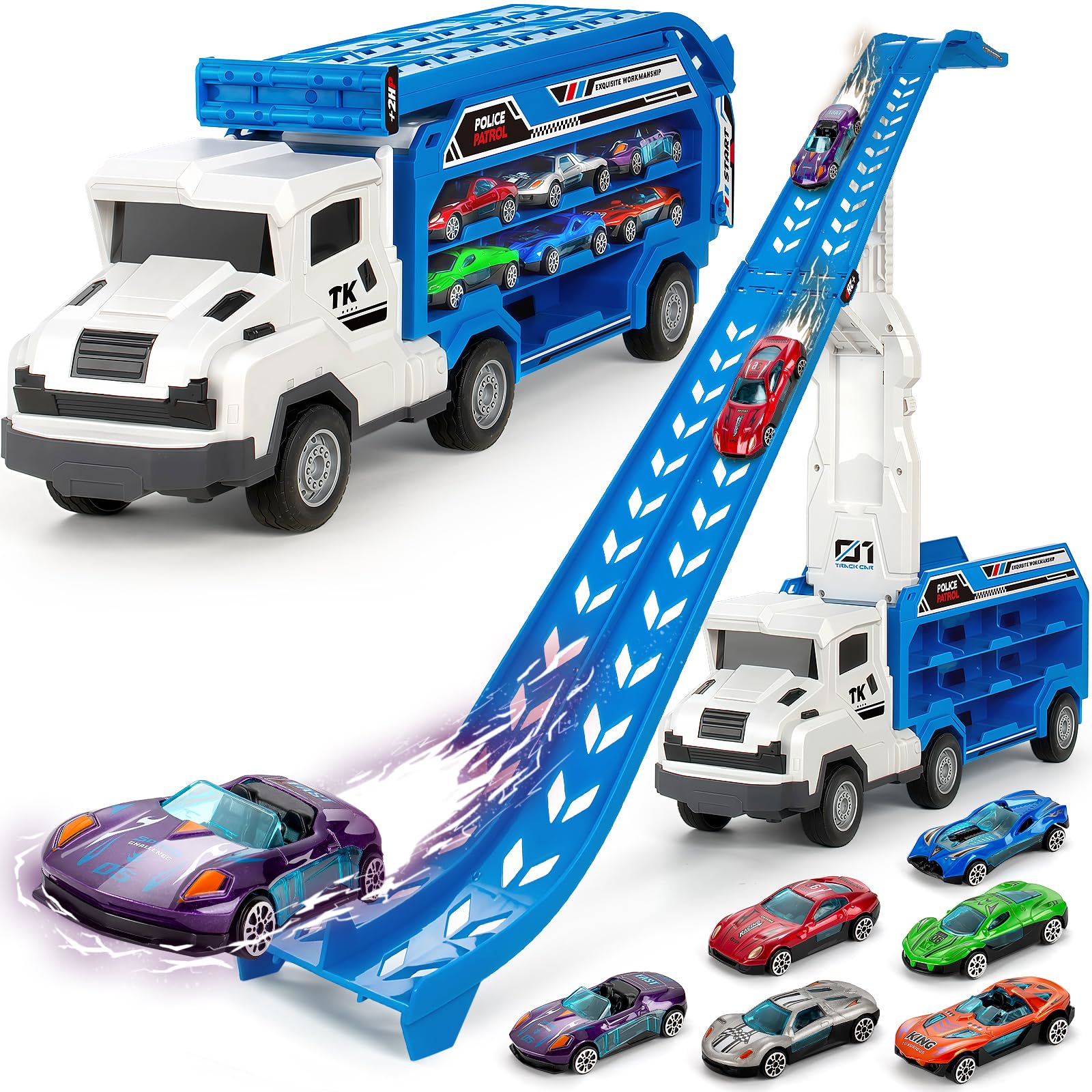 BainGesk truck race-track assembly for immersive play and easy storage.