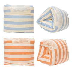 BAITEMJIA arm floaties in blue stripe provide buoyant guidance for young swimmers